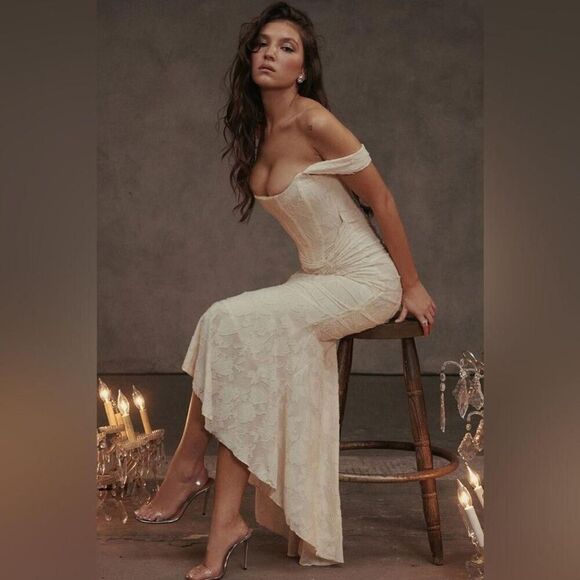 House of CB 'Cesca' Vintage Cream Floral Maxi NWOT size XL - Picture 4 of 13